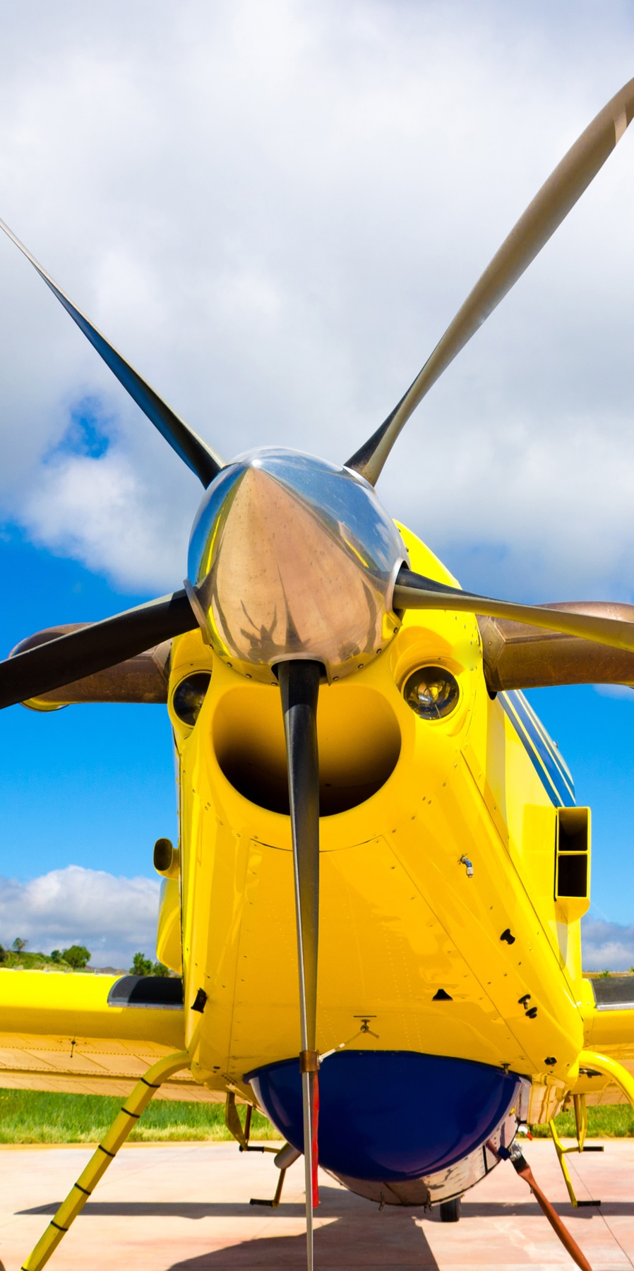 Image of propeller on yellow plane